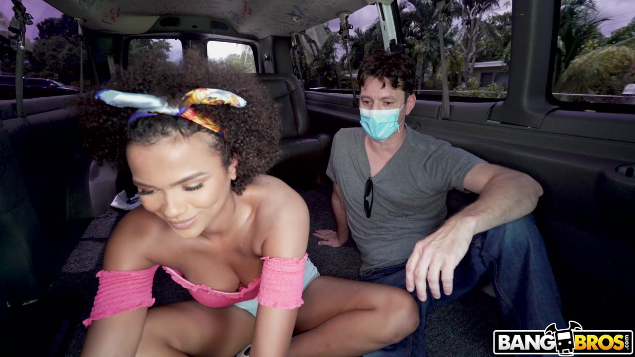 Hot Ebony Hops on the Bus