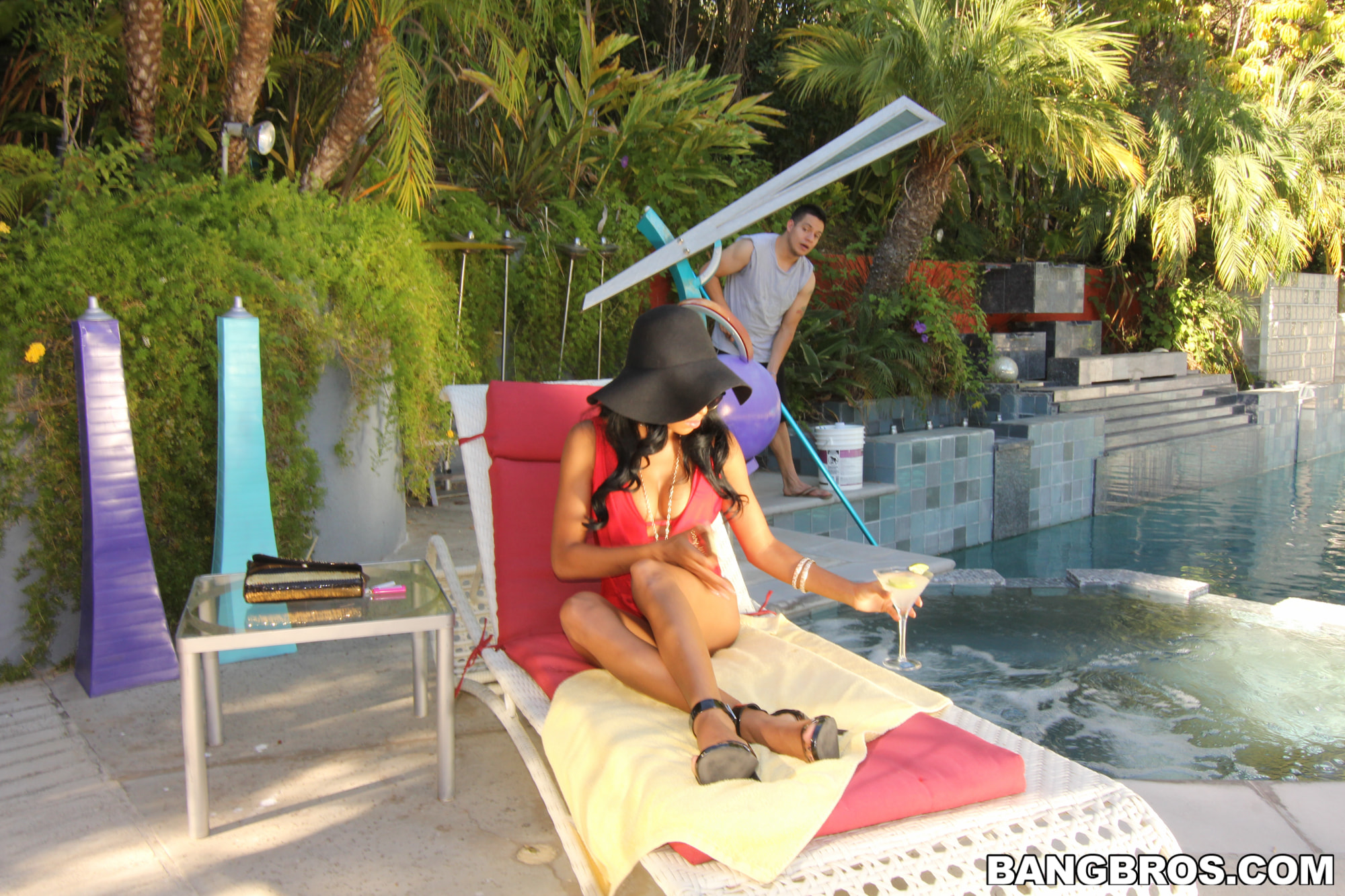 Ebony Southern Belle Fucks Her Poolboy