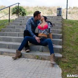 Busty British babe swallows a load