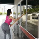 Kitty Caprice in 'Cleaning lady and a webcam model on my dick'