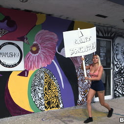 Protestor Exercises Her Right To Take Cock!