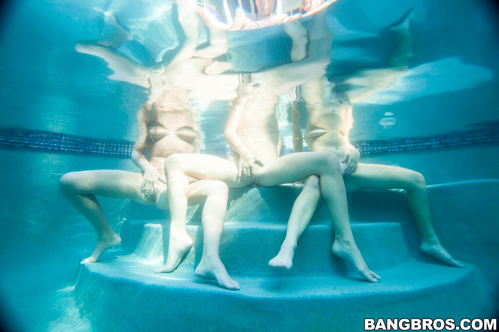 Get wet with some lesbos poolside